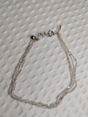 Panama Jack Silver Multi-Strand (4) Beaded Anklet Bracelet
